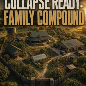 Collapse Ready: Family Compound book cover showing multi-family survival compound planning, off-grid homestead systems, livestock management, survival gardening, and long-term preparedness.