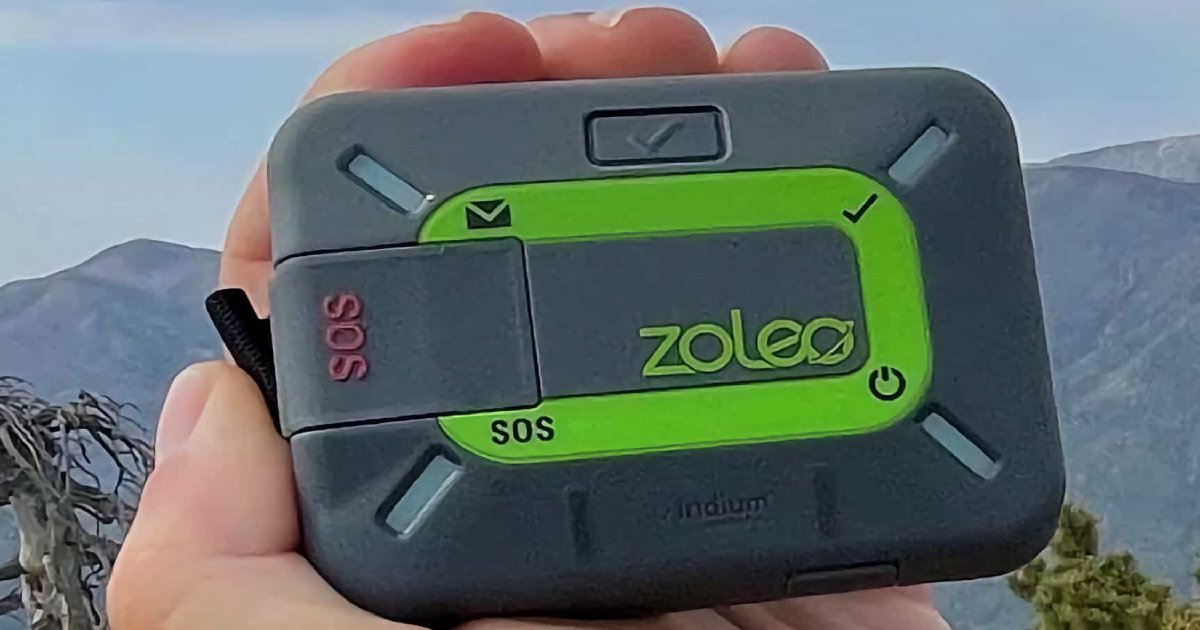 ZOLEO in use, held in hand